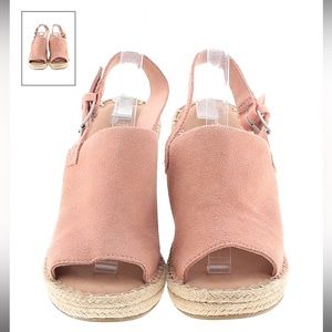 TOMS Blush Pink Mule Wedges Size 7.5